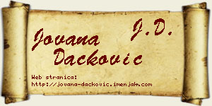 Jovana Dačković vizit kartica